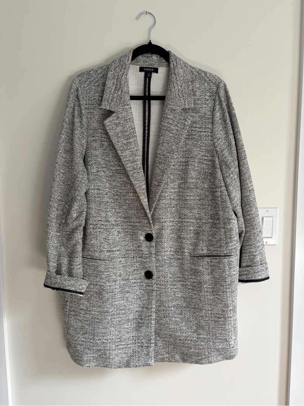 Torrid Gray Textured Notch Lapel Blazer
